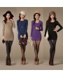New Fashion Women Dress Crew Neck Long Sleeve Solid Color Casual Slim Mini Dress