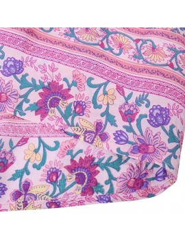 Women Dress Colorful Floral Print Sleeveless High Waist Tied Bandage Ruffle Maix Gown Boho Vacation Wear