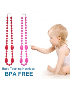 100% Food Grade Silicone Teething Necklace Soft Beads for Chew Baby Toddler Nursing Jewelry Toy for Mom to Wear BPA Free EN71 F963 FDA Certificate
