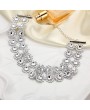 Fashion Multilayer Acrylic Crystal Hollow Flowers Necklace Choker Rhinestone Retro Short Collar Necklace Women Jewelry Gift Accessory