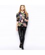 New Europe Women Pullover Vintage Floral Print O-Neck Long Sleeve Casual Sweatshirt Tops