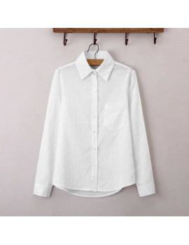 New Fashion Women Shirt Turn-down Neck Stand Collar Long Sleeve Button Formal Casual Blouse Tops
