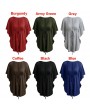 New Fashion Women Blouse Sexy V Neck Batwing Sleeve Solid Loose Casual Tee Shirt Tops