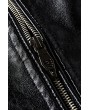 Brown Vintage Fleece Inner PU Leather Men's Zipper Jacket