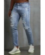 Distressed Slim-fit High Waist Men's Ankle Jeans