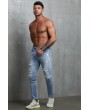 Distressed Slim-fit High Waist Men's Ankle Jeans
