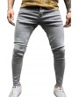 Gray Solid Skinny Fit Men's Jeans