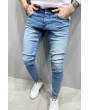 Gray Solid Skinny Fit Men's Jeans