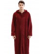 Grey Men's Flannel Zip Hooded Nightgown