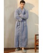 Blue Men's Thick Fleece Kimono Nightgown